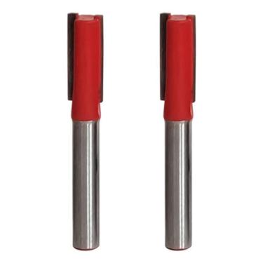 Imagem de Kit 2 Fresa Reta Paralela 8Mm X 6Mm Metal Duro Tupia Madeira