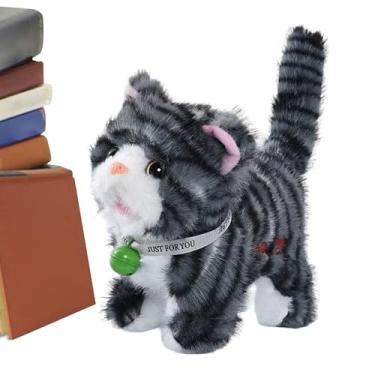 Imagem de Gato De Pelúcia Eletrônico | Realista Interativo com 17 cm,Gatinho Eletrônico Musical Falante Animal De Estimação - Para Meninos Meninas Crianças Amantes De Animais Natal Aniversário Ano