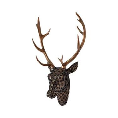Imagem de Decoração De Parede Moderna Em Resina Com Cabeça De Cervo, Troféu Anim