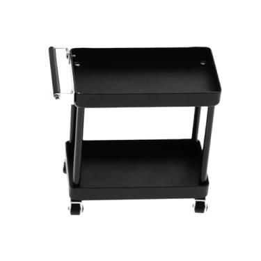 Imagem de Almencla Carrinho de ferramentas RC Tools com 2 níveis, escultura em miniatura para oficina, garagem e estacionamentos, Preto