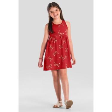Imagem de Vestido infantil menina de laços Brandili -Vermelho, 6, Vermelho