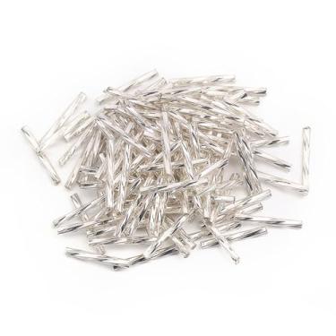 Imagem de YDJIANCAI 1200 peças de contas de corneta, acabamentos metálicos, contas de sementes de tubo longo de vidro de 6 mm para brinco, pulseira, colar, fabricação de joias, artesanato faça você mesmo (cor