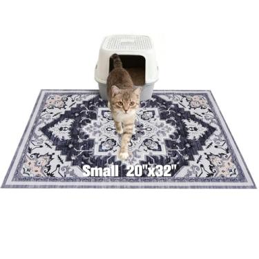 Imagem de EXPAWLORER Tapete de areia para gatos, 51 x 81 cm, pequeno, antiderrapante, à prova d'água, tapete de armadilha de areia fácil de limpar lavável para chão macio em patas de gatinho, tapetes de