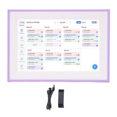 Imagem de LiebeWH Calendário Digital Inteligente 10.1 Polegada Lcd Tela de Toque Calendário de Mesa Eletrônico Com Gráfico de Tarefas para Casa e Escritório Purplish