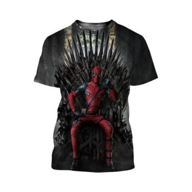 Imagem de Camiseta Masculina Oversized Marvel Deadpool Estampada Em 3D Moda Casu