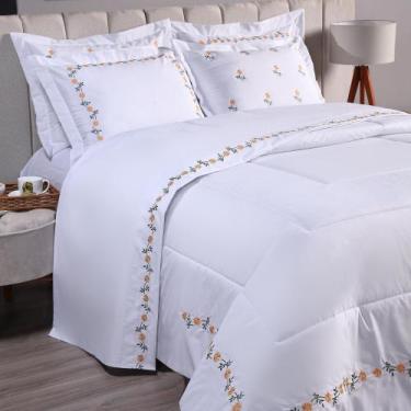 Imagem de Kit Completo Edredom com Jogo de Lençol King Size Percal 180 Fios Algo