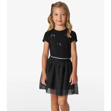Imagem de Conjunto Infantil Blusa com Saia Trick Nick Preto, 14, Preto