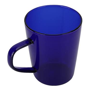 Imagem de Phefop Copo de Leite de 380ml, Caneca de café de Vidro Com Alto Teor de Borosilicato, Vidro Térmico Resistente Ao Calor para Residências, Cafés e Hotéis (Azul)