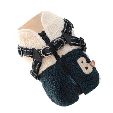 Imagem de Casaco de Inverno para Cão - Roupa para Animais com Forro Polar e Arnês | Jaqueta Para Cão Júnior Com Abertura Traseira - Para Passeios e Caminhadas em Clima Frio de