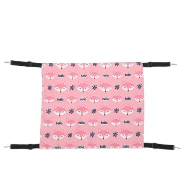 Imagem de Haofy Rede para Gatos, Cama Suspensa Reversível de lã Sintética e Linho para Gaiola, Com 4 Tiras de Nylon Ajustáveis ​​e Ganchos de Aço Inoxidável, para (M (48x37cm/18,9x14,6 pol.))