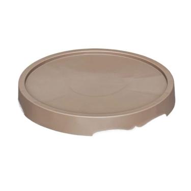 Imagem de Pires de plantas Bandeja de gotejamento para plantas jardim redonda, suportes para paletes domésticos, pires para vasos flores resinosos(Brown,Grande)