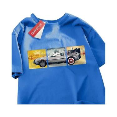 Imagem de Camiseta Masculina Oversized De Algodão Para O Verão Com Design De Car