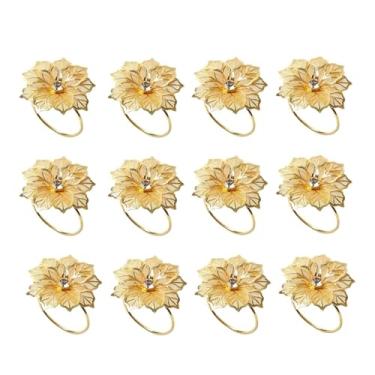 Imagem de 3/6/12 peças de anel de guardanapo dourado prata cadeiras fivelas casamento evento decoração artesanato suporte artesanal suprimentos de festa (ouro, 12 peças)