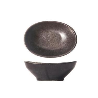 Imagem de Molho de cerâmica oval para cozinha, tempero, vinagre, açúcar, condimentos, tigelas para mergulhar (preta)