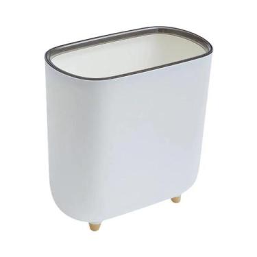 Imagem de Lixeira Estreita Para Banheiro Com Tampa, Cesto De Lixo Para Espaços E