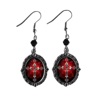 Imagem de Brincos Góticos De Gota De Sangue Vampiro Para Mulheres, Acessórios Pu