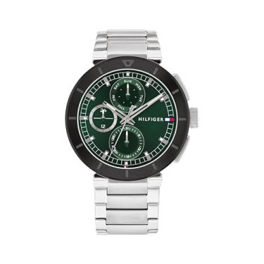 Imagem de Tommy Hilfiger Relógio casual masculino – Relógio de pulso multifuncional de aço inoxidável – Resistente à água até 5 ATM/50 metros – Relógio de moda premium para todas as ocasiões – 44 mm, Prata