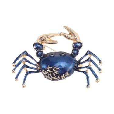 Imagem de Broche De Caranguejo Com Strass Unissex Feminino, Joia De Animal Marin