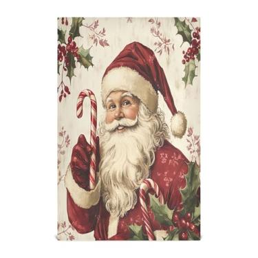 Imagem de xigua Conjunto de 1 panos de prato de cozinha de Papai Noel, toalhas de cozinha macias altamente absorventes de secagem rápida para limpeza de pratos e limpeza manual, 71 x 45 cm