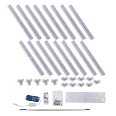 Imagem de Generic Luzes Hexagonais de Controle Remoto RGB LED Luz do Painel de Teto para Sala de Jogos, Iluminação de Garagem à Prova D'água Com Efeitos Ambientais Coloridos, Adequada para Festas, Alumínio