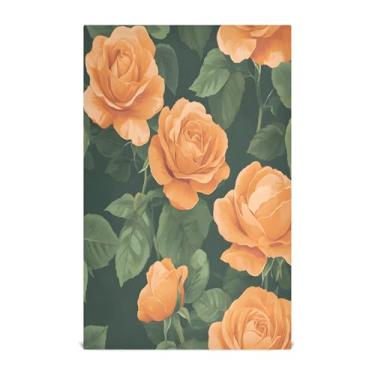 Imagem de xigua Conjunto de 1 panos de prato de cozinha Orange Roses, macios e altamente absorventes de secagem rápida para limpeza de pratos e limpeza manual, 71 x 45 cm