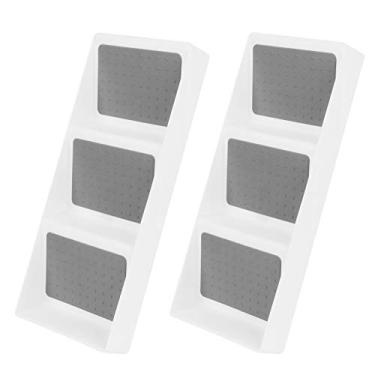 Imagem de Organizador de gavetas de 3 camadas, 2 peças, tempero, medicina, garrafa, bandeja, caixa de gaveta para armário de cozinha, durável, material pp + tpr, design com economia de