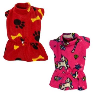 Imagem de Kit 2 Roupas De Inverno Para Cães E Gatos Vestidos Soft Gg - Nica pet
