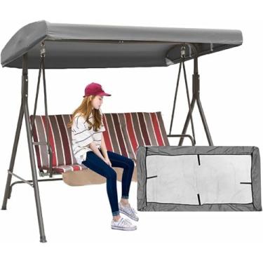 Imagem de Dossel À Prova D'água Para Substituição De Balanço De Jardim, Resistente A UV, Capa Para Cadeira De Balanço De 2 E 3 Lugares, Cobertura Superior De Rede Resistente ~/