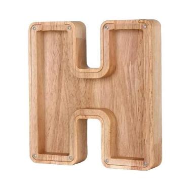 Imagem de Cofre De Madeira Com Alfabeto Inglês, 26 Letras, Caixa De Economia De 