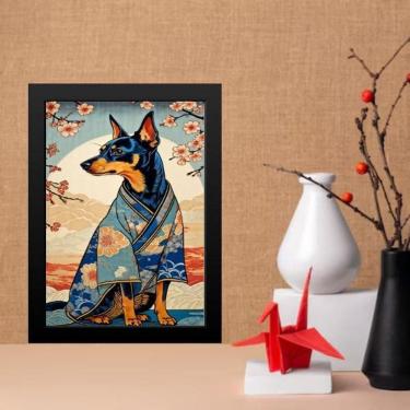 Imagem de Quadro Decorativo Arte Oriental - Cachorro 33X24Cm
