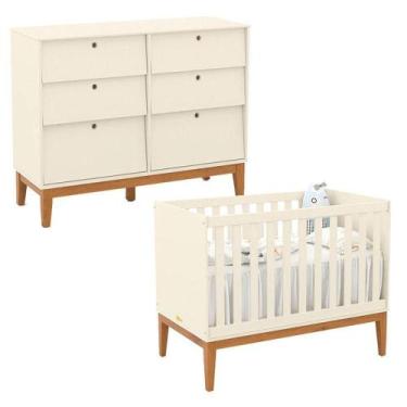Imagem de Berço Americano E Cômoda 6 Gavetas Unique Off White Eco Wood - Matic -