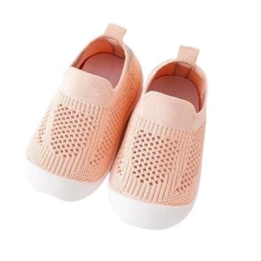 Imagem de Tênis de caminhada para bebês de 6 a 34 meses, sola macia, antiderrapante, respirável, para todas as estações, para uso interno (rosa), Estrela rosa, 19 Infant