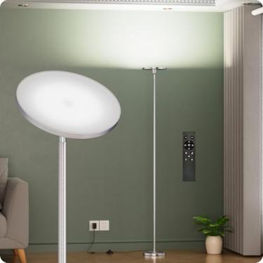 Imagem de Luminária de chão regulável com controle remoto, lâmpadas de chão para sala de estar, quarto, escritório, brilho ajustável (10% -100%) e temperatura de cor (3000k-6000k), lâmpada de pé lâmpada alta