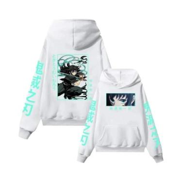 Imagem de Moletom Masculino Demon Slayer Muichiro Tokito Anime Com Capuz Manga L