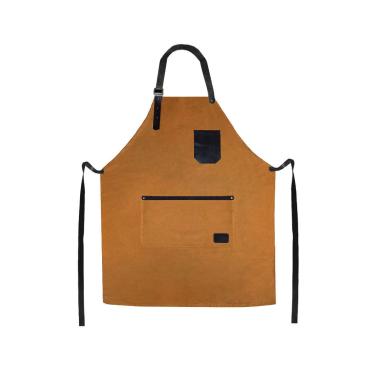 Imagem de Avental Caramelo Ferrugem Couro Preto Bar Salao Restaurante