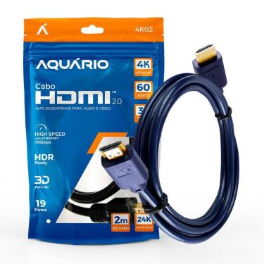 Imagem de Cabo Hdmi Gold 2.0 2m 4k 3d Preto Aquario