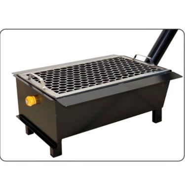 Imagem de Fogão Churrasqueira Caipira Chapa 02 Furo Grelha 43X38X20Cm