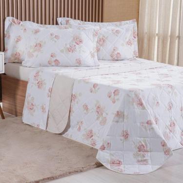 Imagem de Kit Colcha Casal 200 Fios Estampada New 100% Algodão 220x240cm Classique