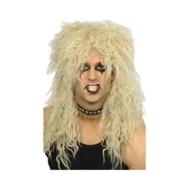 Imagem de Peruca Loira Punk Rockstar, Longa E Encaracolada, Estilo Mullet Para H