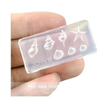 Imagem de Molde De Silicone 3D Para Unhas De Verão: Concha, Estrela-do-mar E Águ