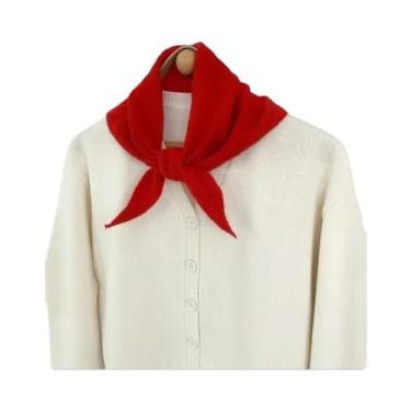 Imagem de Cachecol De Lã Triangular Listrado Macio E Quente Para Mulheres, Moda 