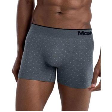 Imagem de Cueca Boxer Mash Microfibra Sem Costura Estampada Adulto 710.14, Cinza