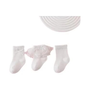 Imagem de Meias De Verão Para Meninas Com Renda E Ruffles, 3 Pares, Meias De Dan