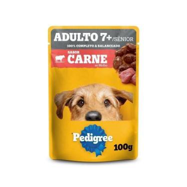 Imagem de Kit Ração Úmida Carne ao Molho para Cães Adultos Sênior 7 Anos 18 Unid