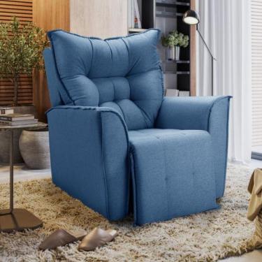 Imagem de Poltrona Reclinavel Do Papai Para Sala King Tecido Linho - Star Confor