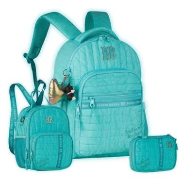 Imagem de Kit Mochila Rebecca Bonbon Costas Lancheira 2 em 1 E Estojo, Azul
