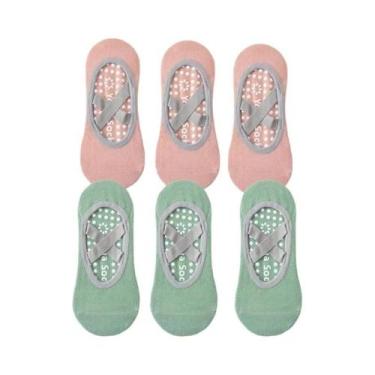 Imagem de Meias Femininas Antiderrapantes De Silicone Para Yoga, Pilates, Balé, 