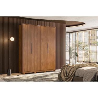 Imagem de Guarda Roupa Casal 4 Portas E 3 Gavetas C- Pés Attore Nogueira