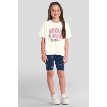 Imagem de Conjunto infantil menina tropical em gel Brandili, Natural, 4