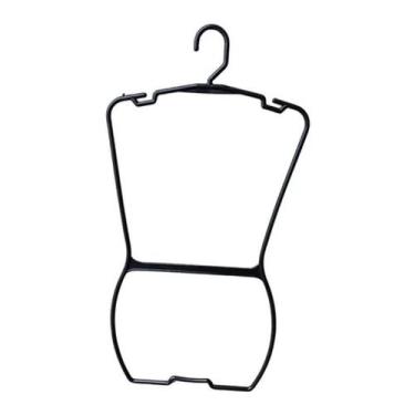 Imagem de Cabide Plástico Silueta Adulto Preto kit:01 Pç - Plastser